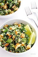 Kale Caesar Salad with Oil-Free Dressing, serves 4